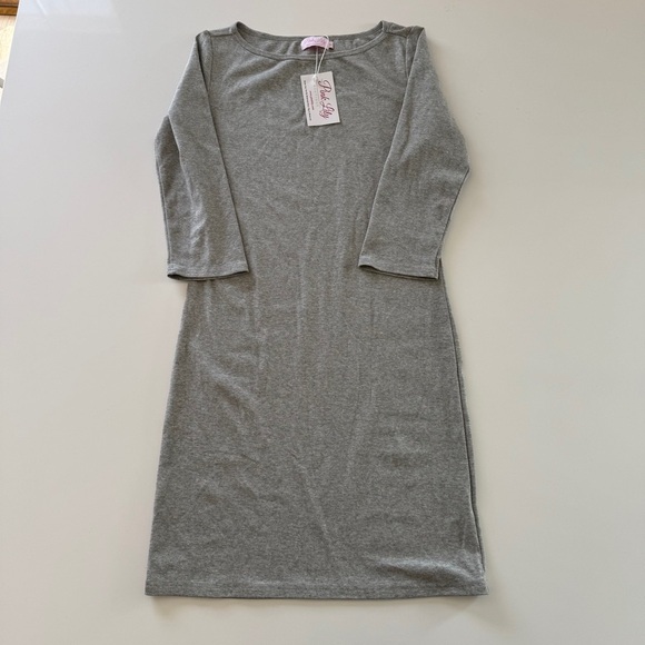 Pink Lily-NWT-Gray-3/4 Sleeve-T-Shirt-Dress-Cotton-Casual-Basic-Capsule-Size M - Picture 1 of 11